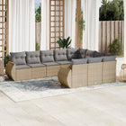 Loungeset 10-delig poly rattan beige