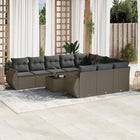 11-Piece Loungeset with cushions poly rattan light gray