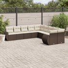 Loungeset 10-delig poly rattan bruin