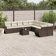 Loungeset 11-delig poly rattan bruin