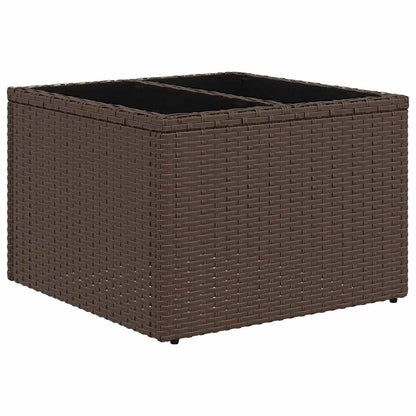 11-delige tuinbankset met kussens, bruin polyrotan