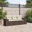 Loungeset 3-delig poly rattan bruin