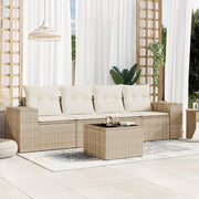 Loungeset 5-delig poly rattan beige