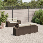 Loungeset 6-delig poly rattan bruin