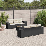 Loungeset 7-delig poly rattan zwart