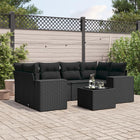 Loungeset 7-delig poly rattan zwart