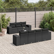 Loungeset 8-delig poly rattan zwart