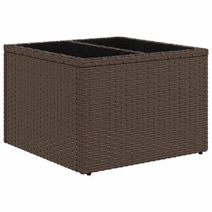 8-delige tuinbankset met kussens, bruin polyrotan