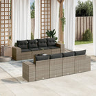 Loungeset 9-delig poly rattan grijs