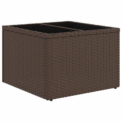 9-delige tuinbankset met kussens, bruin polyrotan