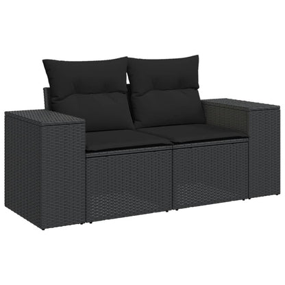 4-Delige Loungeset Met Kussens Poly Rattan Zwart