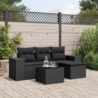 Loungeset 5-delig poly rattan zwart
