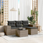 Loungeset 5-delig poly rattan grijs
