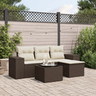 Loungeset 5-delig poly rattan bruin