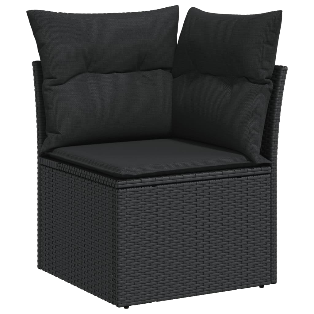 4-Delige Loungeset Met Kussens Poly Rattan Zwart