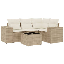 5-Delige Loungeset Met Kussens Poly Rattan Beige