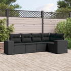 Loungeset 5-delig poly rattan zwart