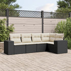 Loungeset 5-delig poly rattan zwart