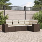 Loungeset 5-delig poly rattan bruin