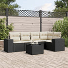Loungeset 6-delig poly rattan zwart