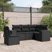 Loungeset 5-delig poly rattan zwart