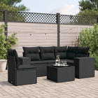 Loungeset poly rattan 6-delig zwart