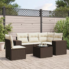 Loungeset 6-delig poly rattan bruin
