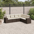 Loungeset 6-delig poly rattan bruin