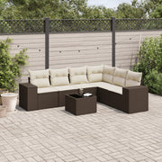 Loungeset 7-delig poly rattan bruin