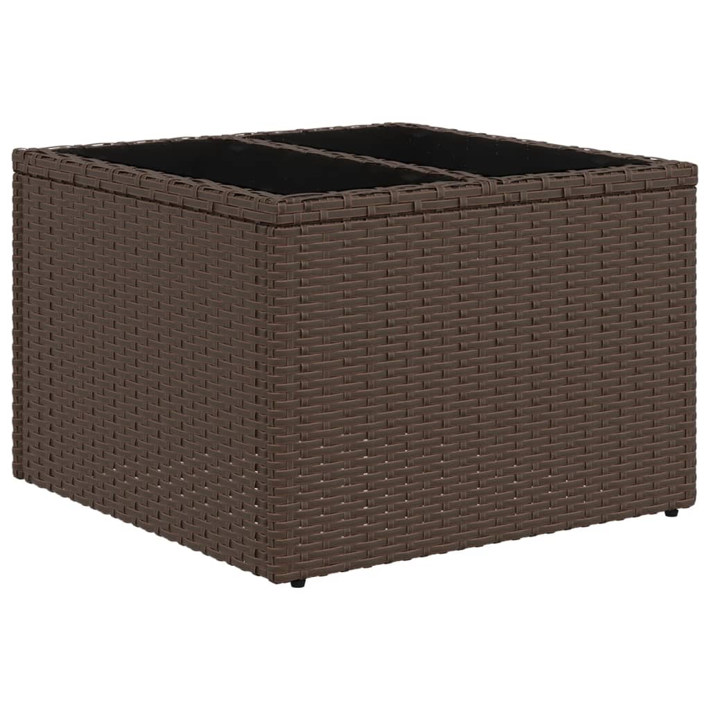 7-delige tuinbankset met kussens, bruin polyrotan