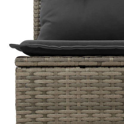 6-delige Loungeset met kussens poly rattan lichtgrijs