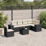 Loungeset 7-delig poly rattan zwart