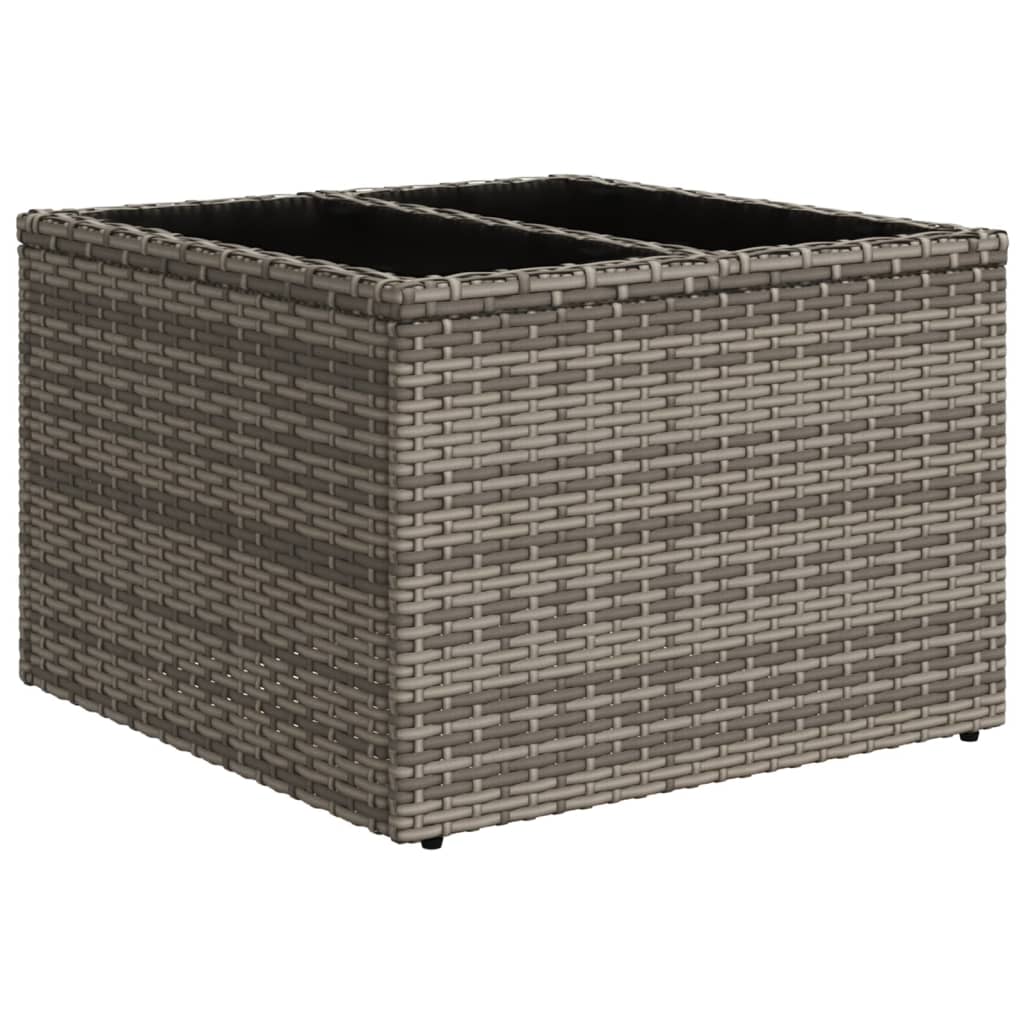 7-delige Loungeset met kussens poly rattan lichtgrijs