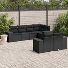 7-Delige Loungeset Met Kussens Poly Rattan Zwart