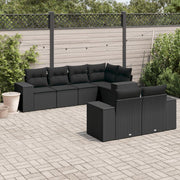 Loungeset 7-delig poly rattan zwart