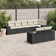 Loungeset 8-delig poly rattan zwart