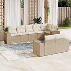 8-Delige Loungeset Met Kussens Poly Rattan Beige