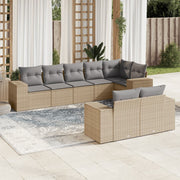 Loungeset 8-delig poly rattan beige