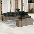 8-Delige Loungeset Met Kussens Poly Rattan Grijs