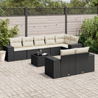 9-Delige Loungeset Met Kussens Poly Rattan Zwart