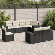 Loungeset 8-delig poly rattan zwart