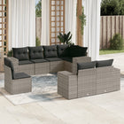 8-Delige Loungeset Met Kussens Poly Rattan Grijs