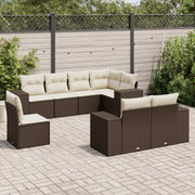 Loungeset 8-delig poly rattan bruin