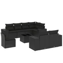 9-Delige Loungeset Met Kussens Poly Rattan Zwart