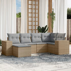 Loungeset 6-delig poly rattan beige