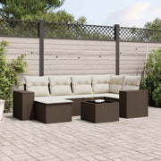 Loungeset 7-delig poly rattan bruin