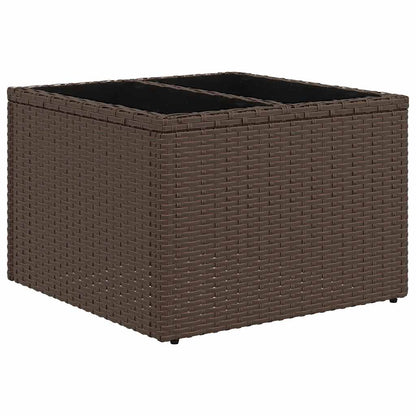 7-delige tuinbankset met kussens, bruin polyrotan
