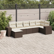 Loungeset 7-delig poly rattan bruin