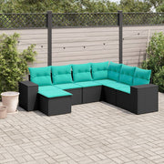Tuinset polyrotan 7-delig zwart