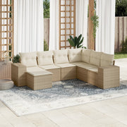 Loungeset 7-delig poly rattan beige